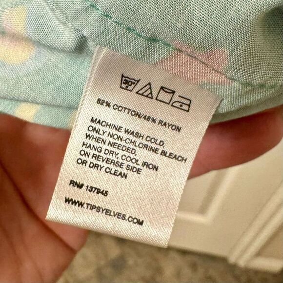 Tipsy Elves Lucky Charm Fitted Button Down Men’s Short Sleeve Shirt Large - Picture 8 of 12